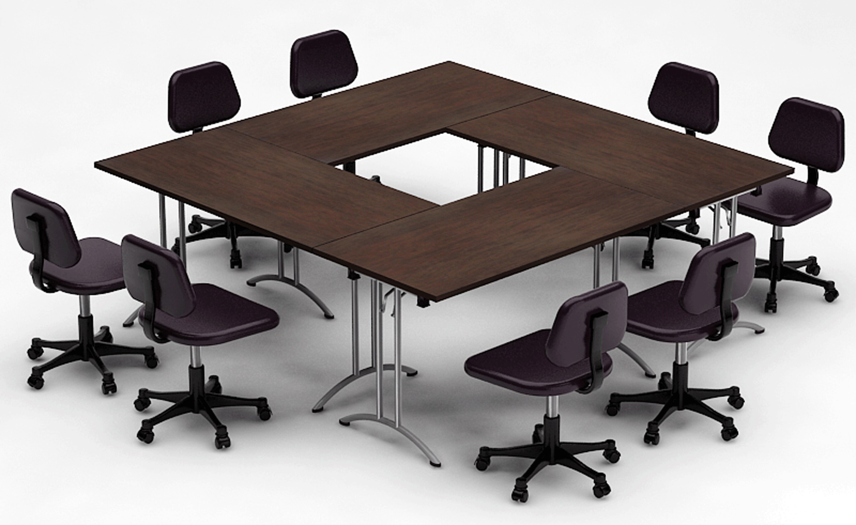 Team Tables Meeting Seminar 4 Piece Square Conference Table Set Wayfair