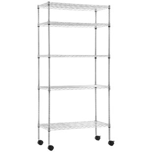 Details about   5-Tier Storage Rack Shelf With Wheel Folding For Living Room Bedroom Kitchen 