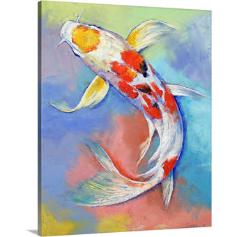Canvas On Demand Butterfly Koi Fish By Michael Creese Painting