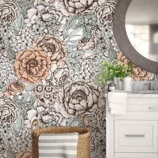 Brown Floral Botanical Wallpaper You Ll Love In 2020 Wayfair