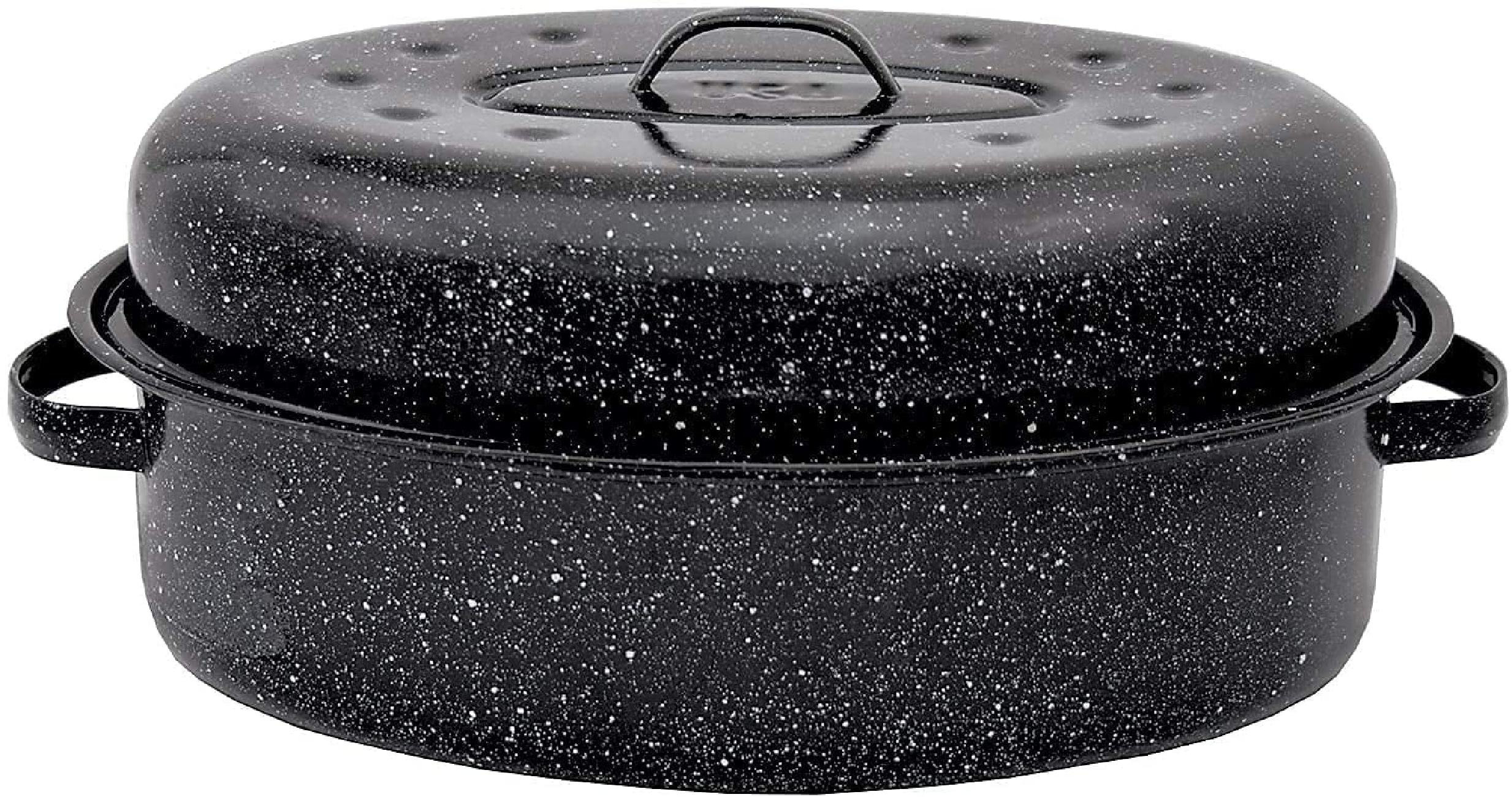 black enamel roasting pan