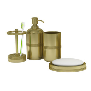 Gold Bathroom Accessories You Ll Love Wayfair Ca Wester 4 Piece Bathroom Accessory Set