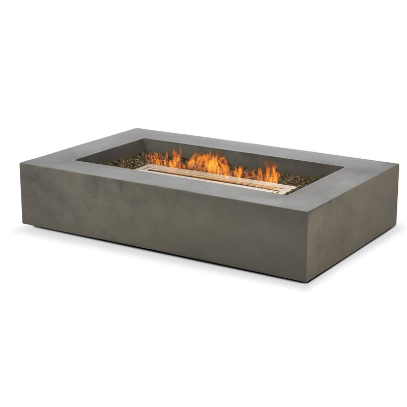 Freeport Park Dalia Low Rectangle Concrete Bio Ethanol Fire Pit