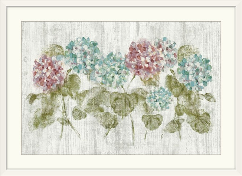 Great Big Canvas Virant Row Of Hydrangea On Wood Cheri Blum