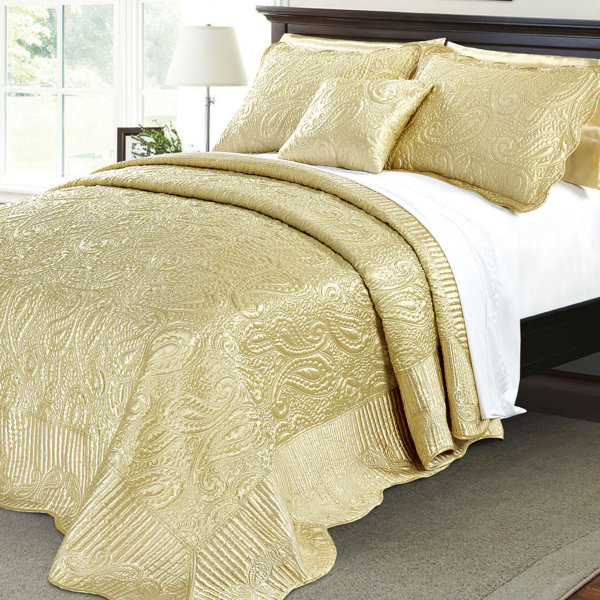 Serenta Quilted Satin 4 Piece Quilt Set & Reviews | Wayfair.ca