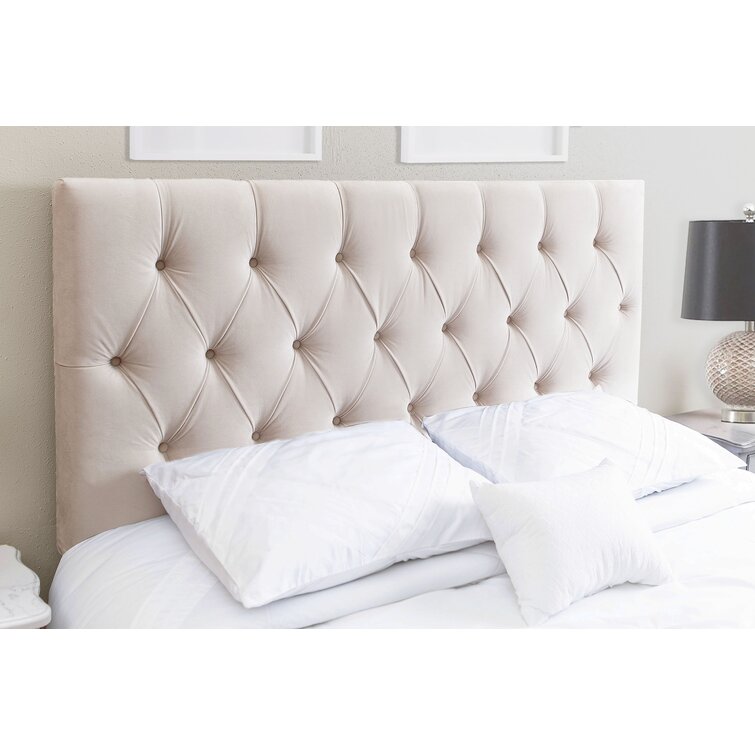 off white fabric headboard