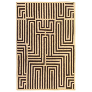 Flat Weave Ivory/Dark Brown Area Rug