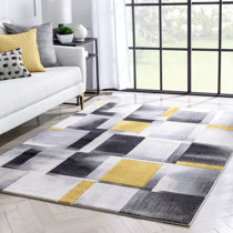 8 Sizes Modern Soft Carpet Nordic lego Yellow Grey Squares Pleasant Fashionable 