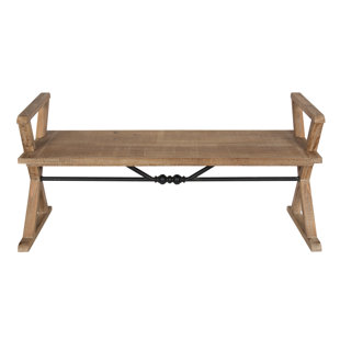 Go to store & view more images Gracie Oaks Hollins Wood Bench