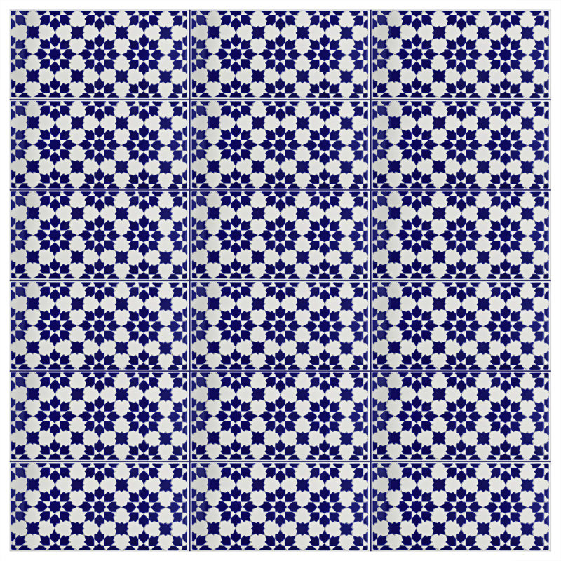 Decor Inspiration: Countess Luann de Lesseps Hamptons Home Tour Esna 5.5" x 11" Ceramic Field Tile in Blue/White #cobaltblue #bluetile #backsplashtile
