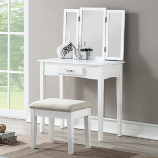 Makeup Tables And Vanities You Ll Love Wayfair Atchison Vanity Set With Mirror