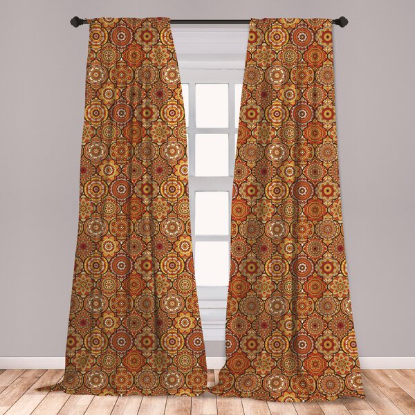 East Urban Home Ambesonne Moroccan Curtains Vintage Hand Drawn