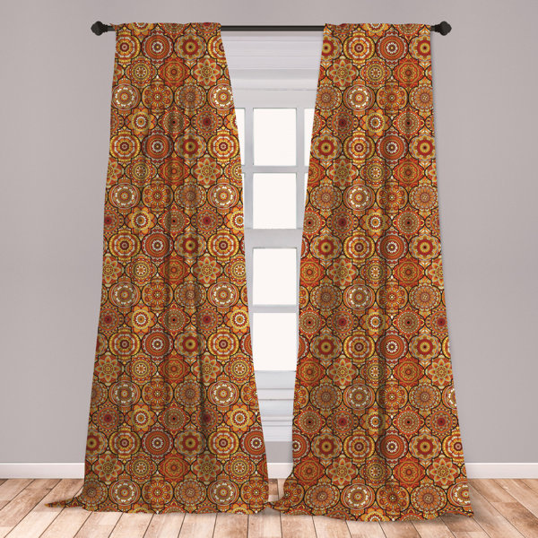 East Urban Home Ambesonne Moroccan Curtains Vintage Hand Drawn