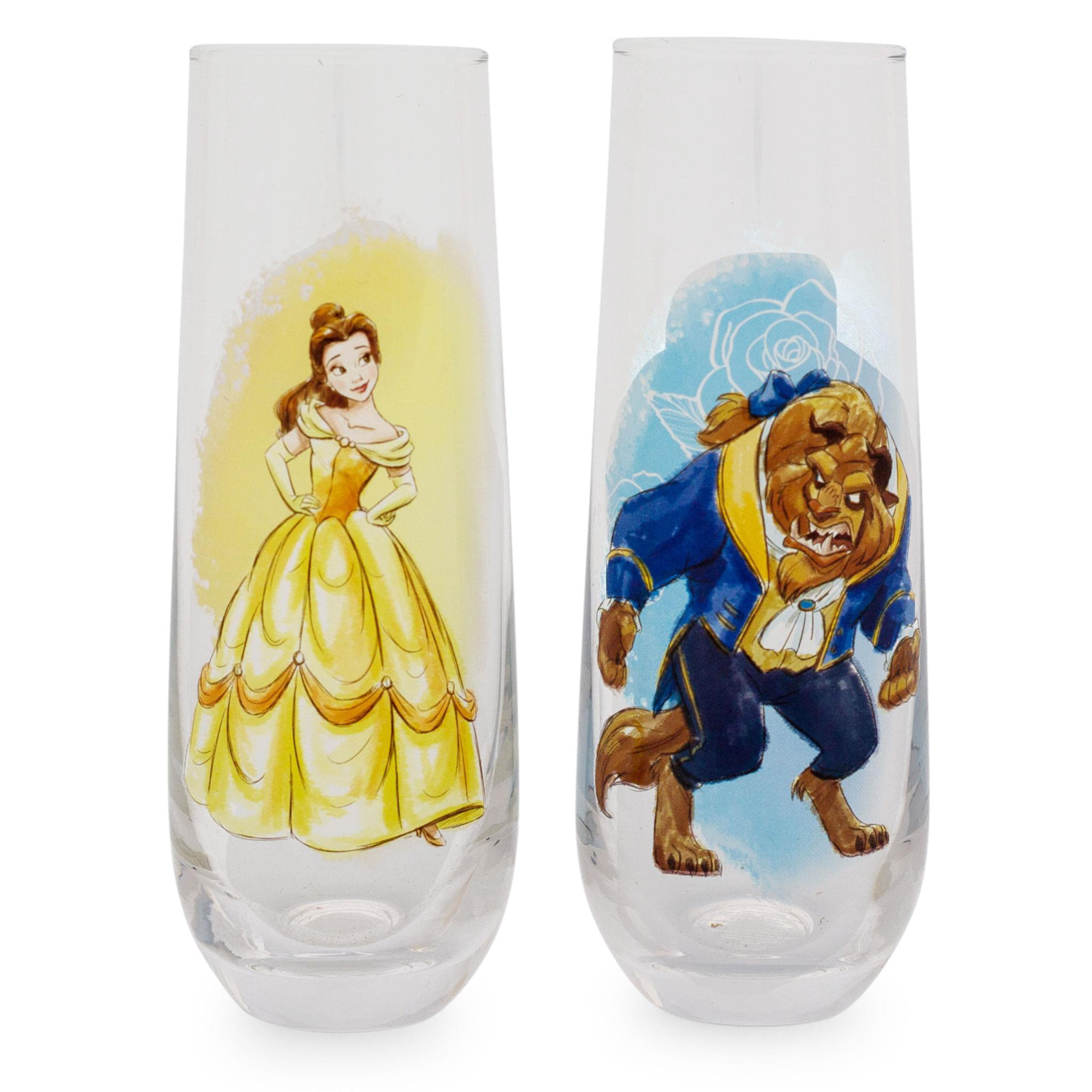 Silver Buffalo Disney Beauty and the Beast 2 Piece 9 oz. Drinking Glass ...