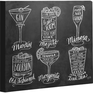 'Cocktails' Graphic Art on Wrapped Canvas