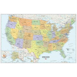 USA Dry-Erase Map 36' x 24