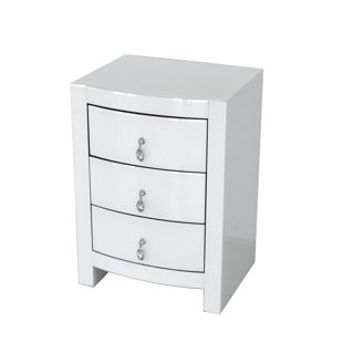 Go to store & view more images Juno Curved 3 Drawer Nightstand by Rosdorf Park