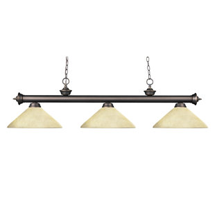 Go to store & view more images Red Barrel Studio Zephyr 3-Light Cone Shade Billiard Light with Hanging Chain