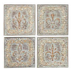 Metal Wall Artwork one allium way 4 piece brown/ivory metal wall decor set & reviews Metal Wall Artwork one allium way 4 piece brown/ivory metal wall decor set & reviews
