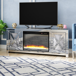 White and gold fireplace tv stand Clearance