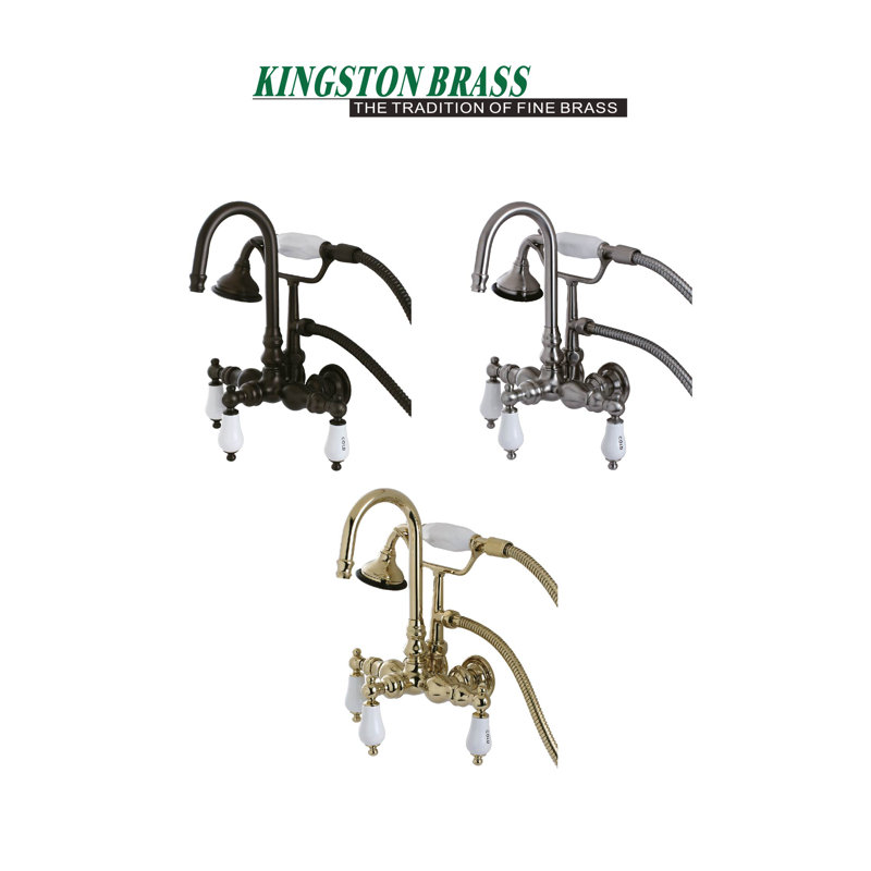 Kingston Brass Vintage Clawfoot 3 Deck Mounted Clawfoot Tub Faucet