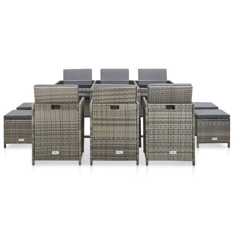 13 piece rattan cube garden furniture