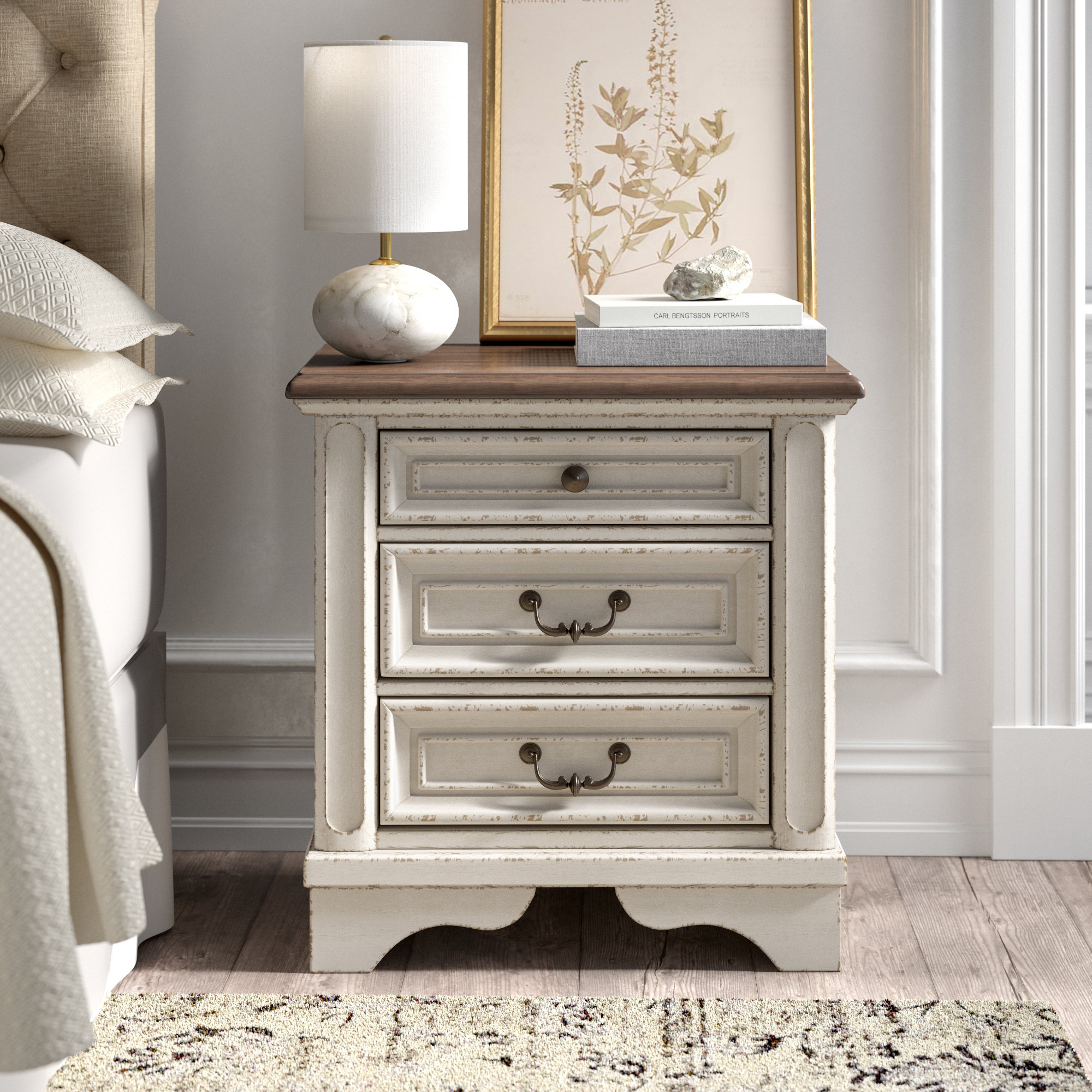 Kelly Clarkson Home Sara 3 Drawer Nightstand In White Reviews Wayfair