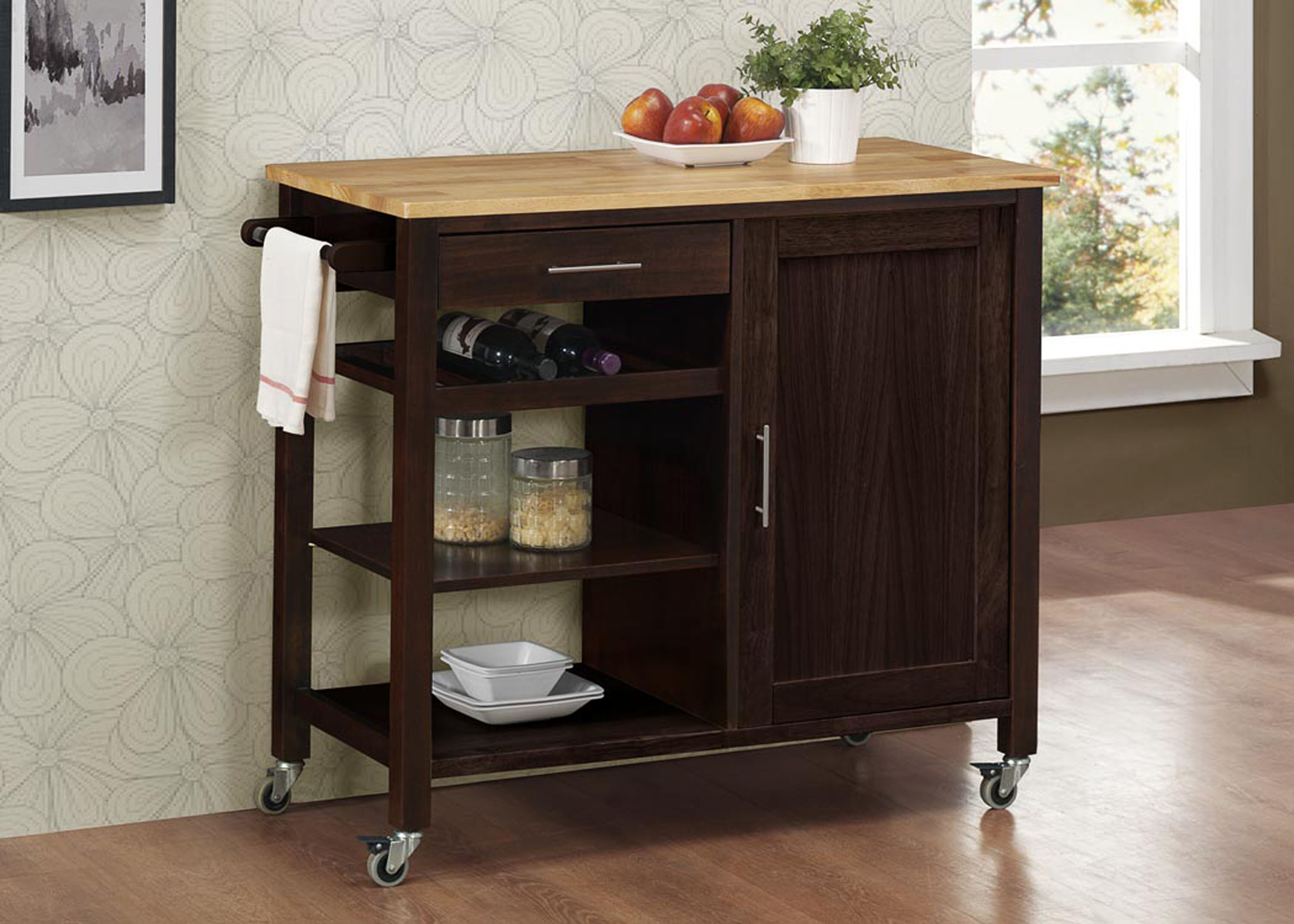 4D Concepts 39 37 Wide Rolling Kitchen Cart Reviews Wayfair   3937 Wide Rolling Kitchen Cart 