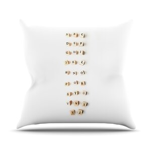 ABC by Ingrid Beddoes Wooden Letters Throw Pillow
