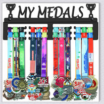 18" Wide Gymnast Gymnastics Medal Hanger Athletic Metal Rustic Art Male 