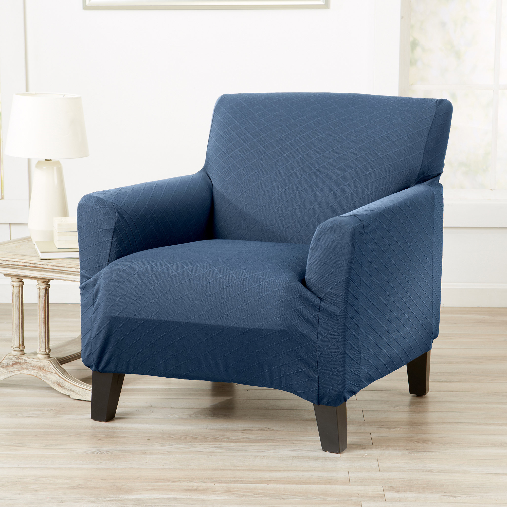 Box Shape Seat//Back Cover*Damask Chenille Chair 3D Cushion Case*Custom Size*Wk1