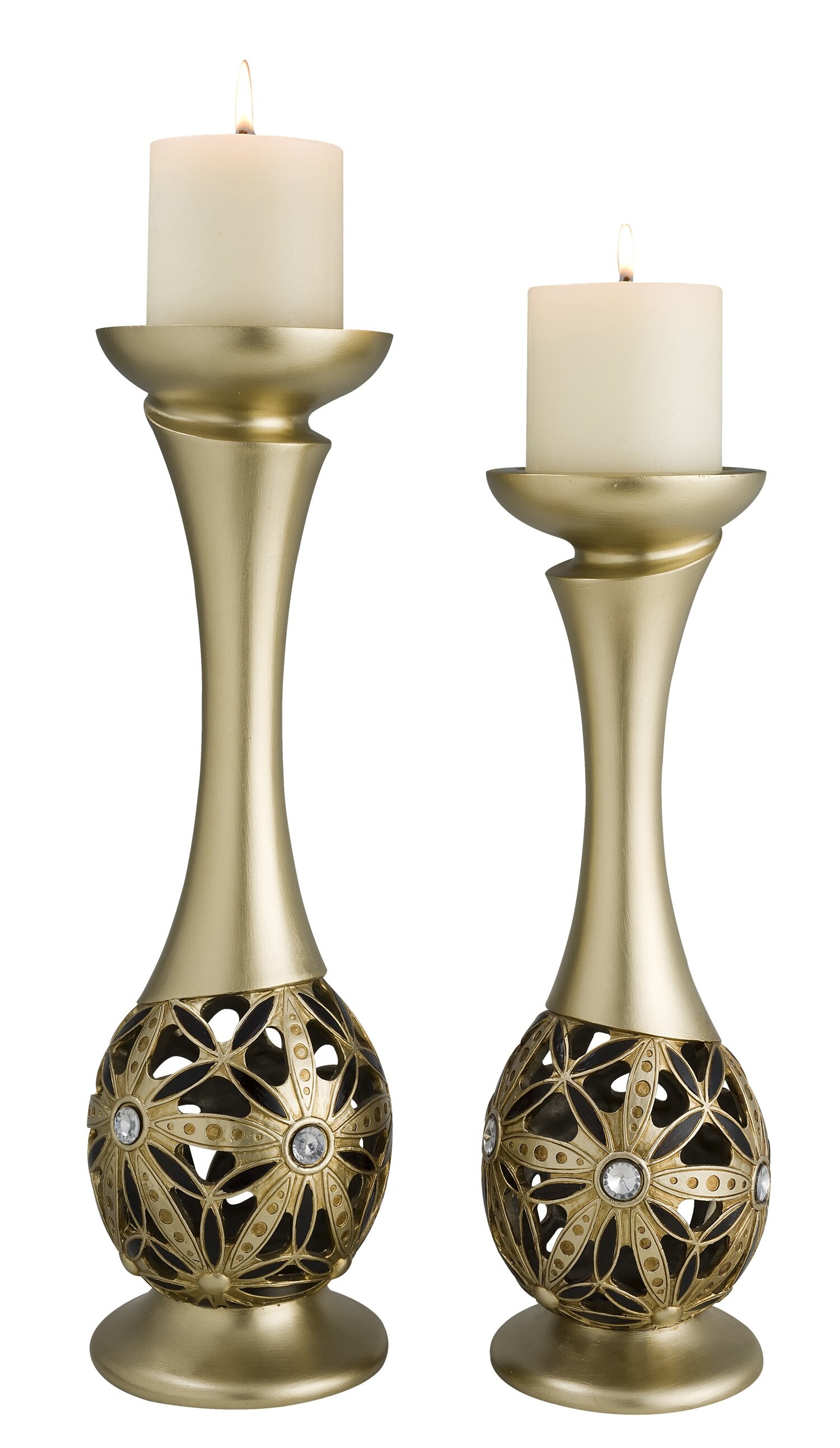 Hand-Carved Golden Sunflower Taper Candles