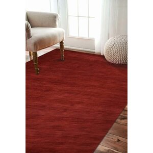 Buy Ry Hand-Knotted Wool Dark Red Area Rug!