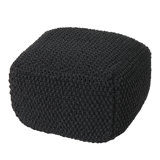 Gioia 20.5 Knitted Square Pouf Ottoman by Ebern Designs
