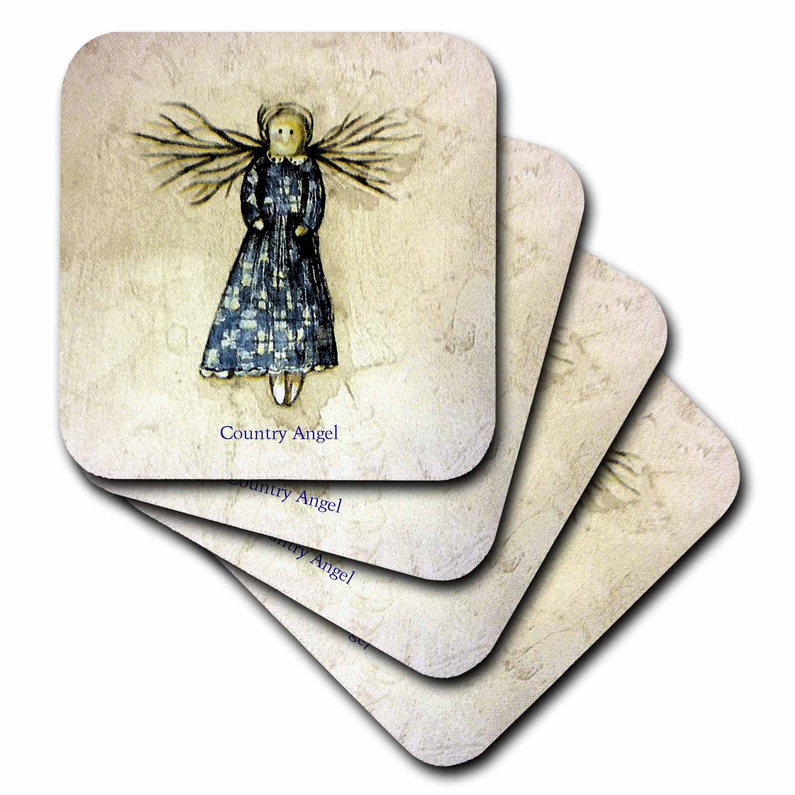 3drose Ceramic Tile Coasters Country Angel Set Of 4 3drose Ceramic Tile Coasters Country Angel Set Of 4