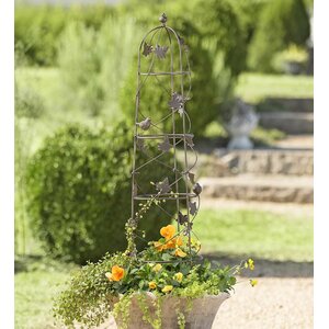 Birds and Vine Garden Iron Obelisk Trellis