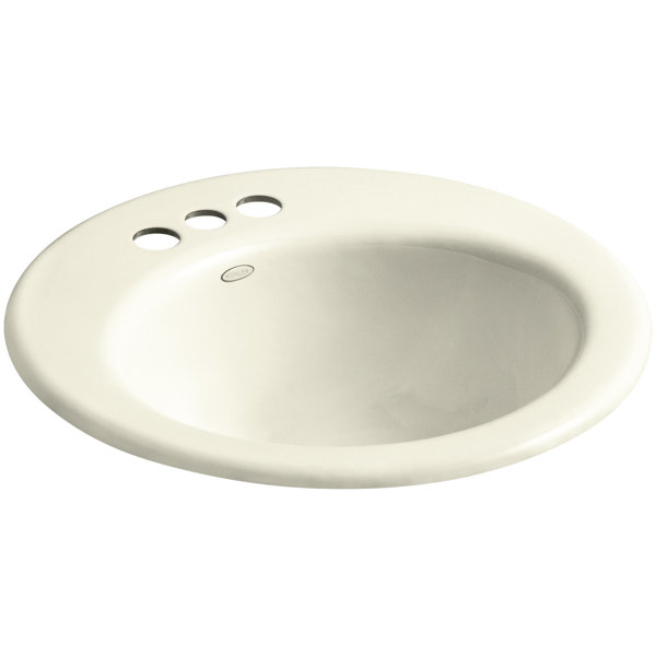 Basalt KOHLER K-2917-4-FT Radiant Drop-In Bathroom Sink with 4 Centerset Faucet Holes