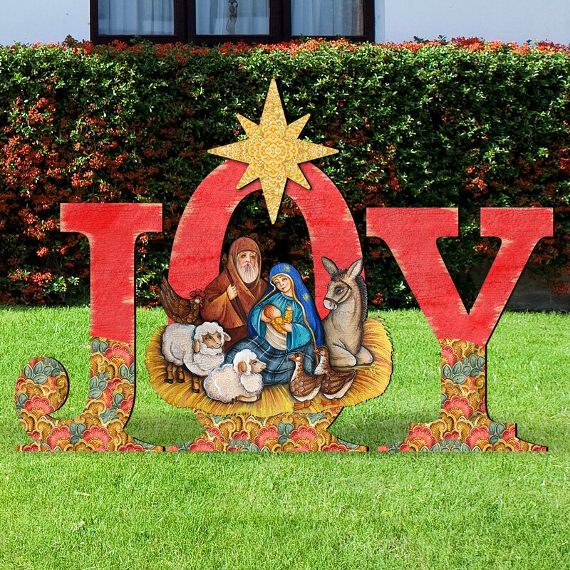 The Holiday Aisle Joy Nativity Yard Lawn Art Wayfair