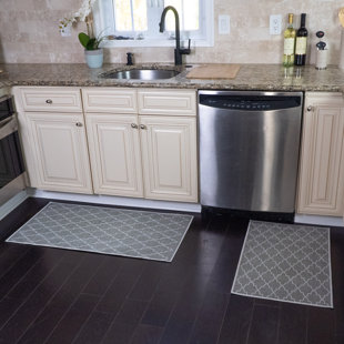 MustMat Kitchen Rug Set Non Skid Rubber Backing Throw Rugs Runner for Kitchen Floor and Entrence 18x27+18x47
