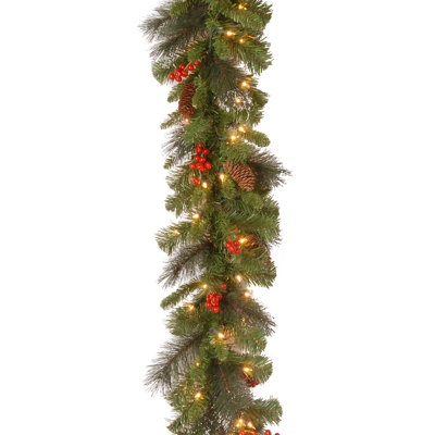National Tree Company 9ft. Crestwood Spruce Garland with Clear Lights