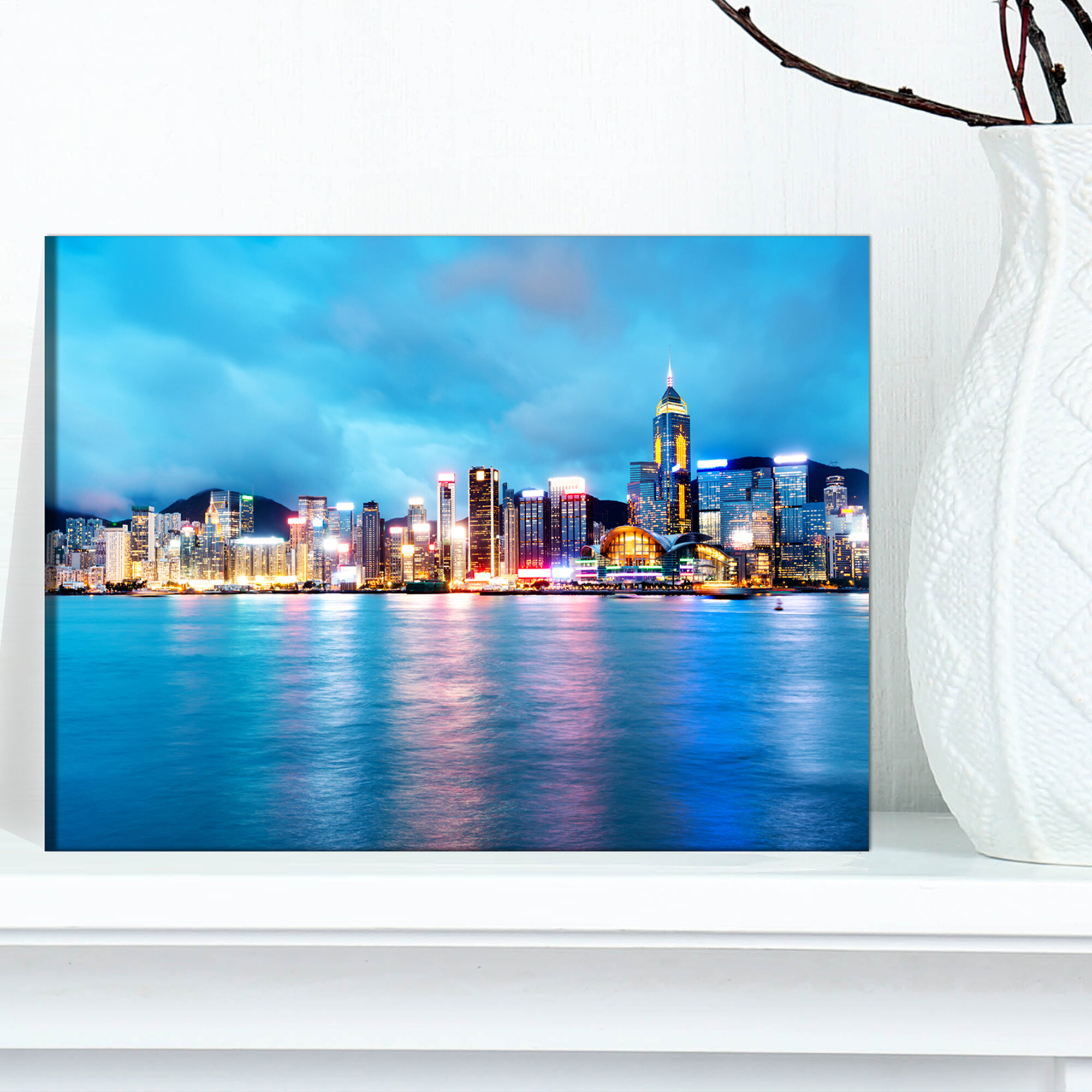 DesignArt Colorful Hong Kong At Night - Print | Wayfair