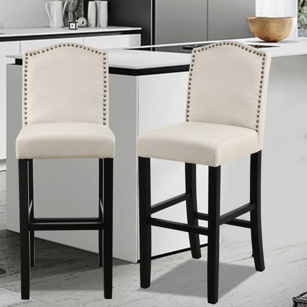 Three Posts Bar Height Full Back Fabric Upholstered 29 ...