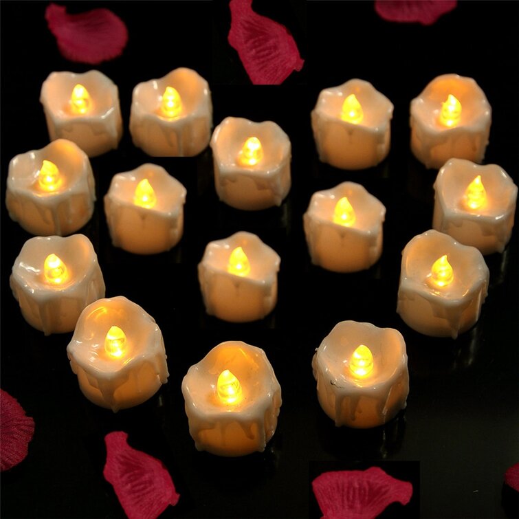 12/24PCS LED Tea Lights with Timer Flickering Flameless Candles Battery Operated 