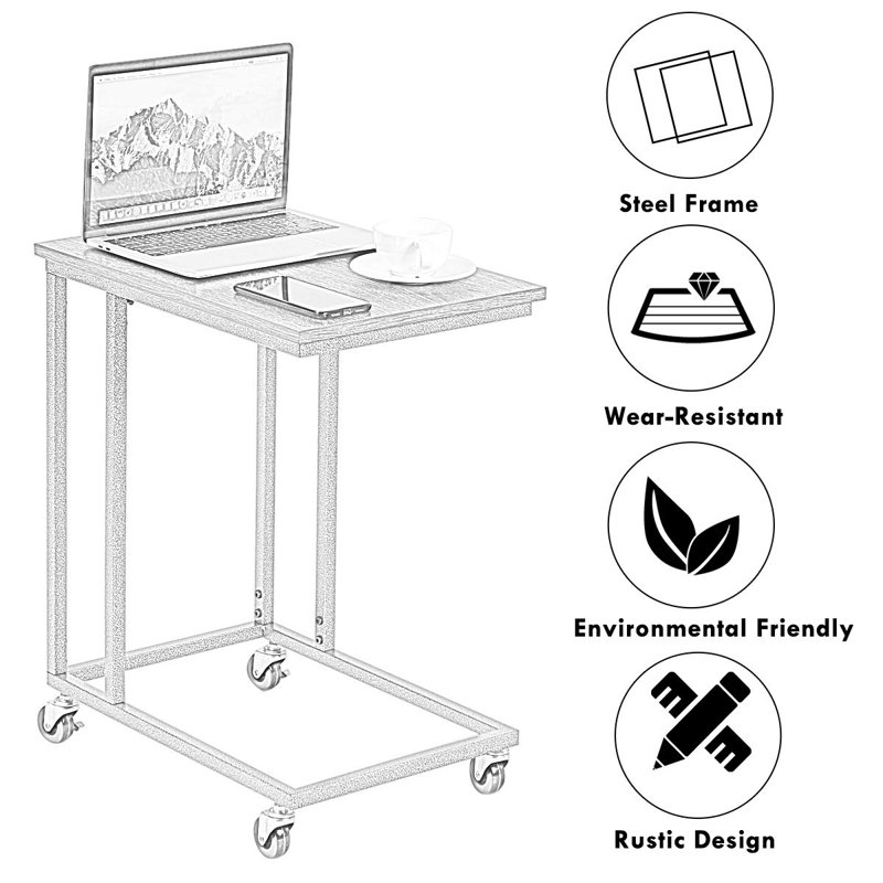 17 Stories Summerfield Wheel End Table Wayfair