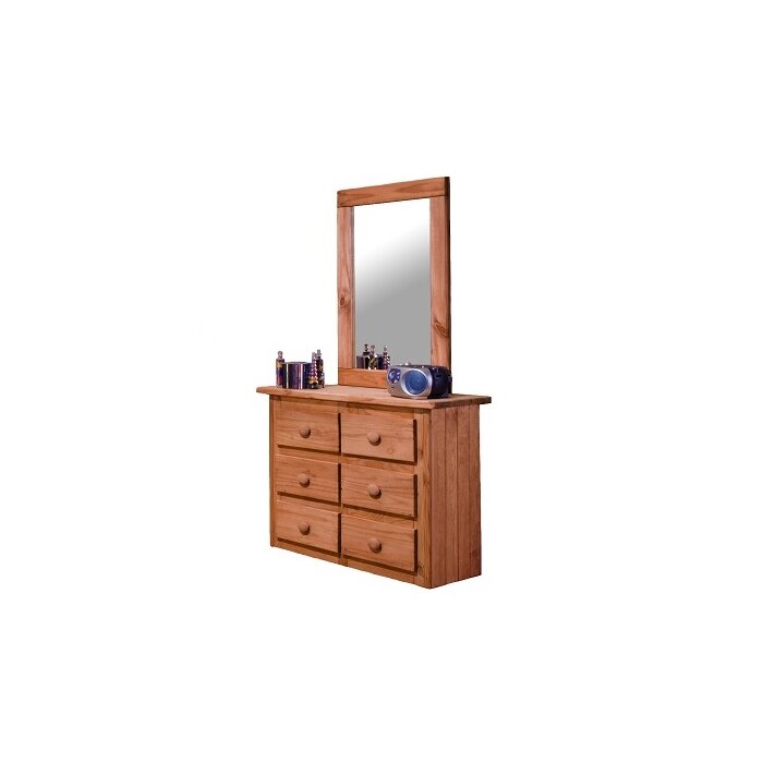 Harriet Bee Cipriano Mini 6 Drawer Double Dresser With Mirror