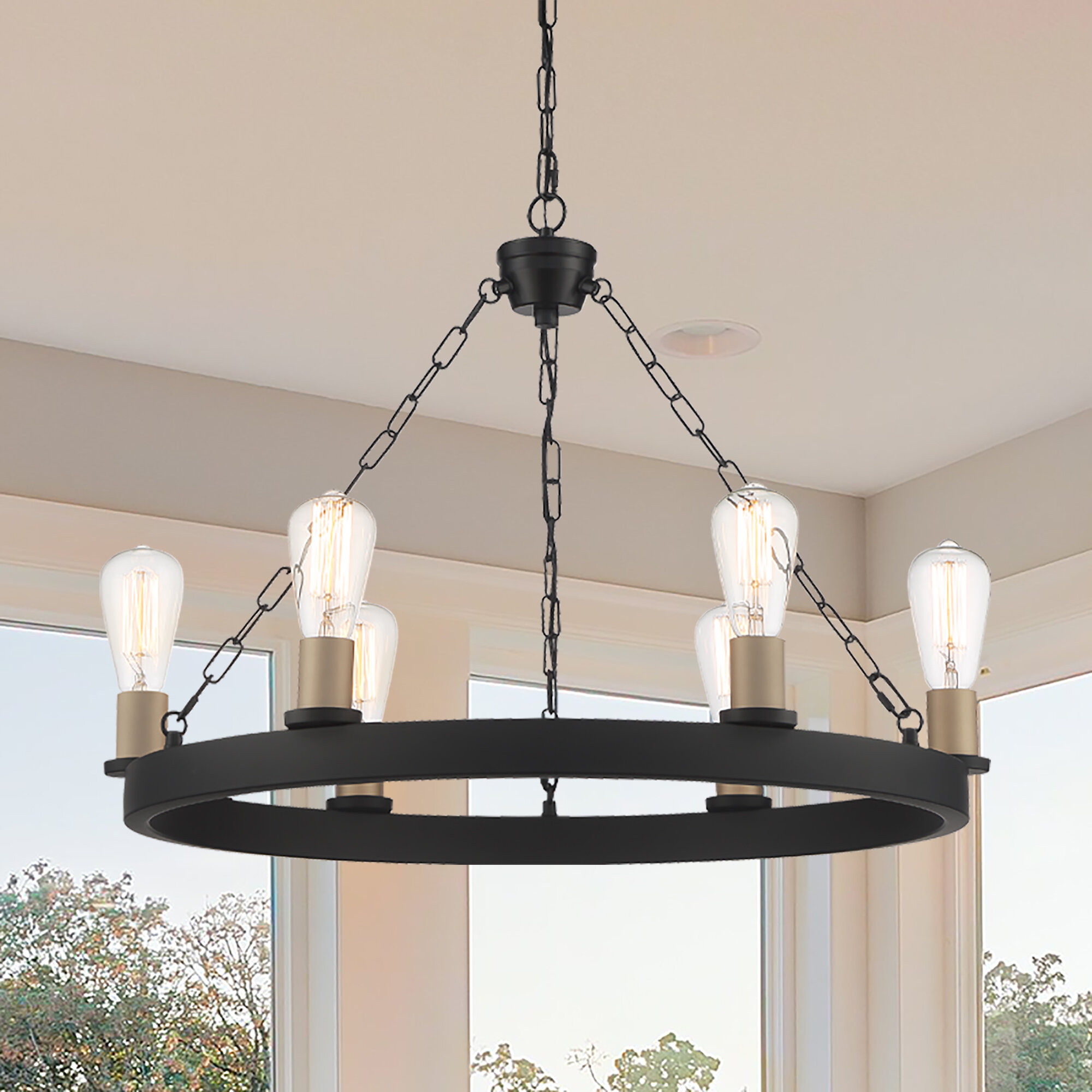 wayfair wagon wheel chandelier