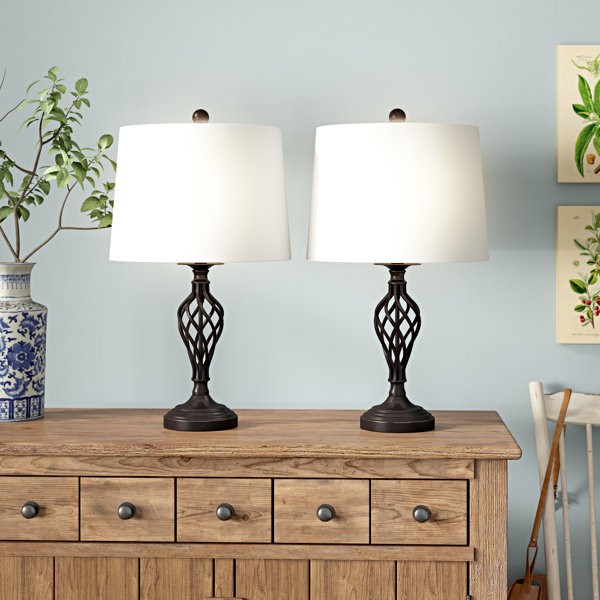 etched birches table lamp