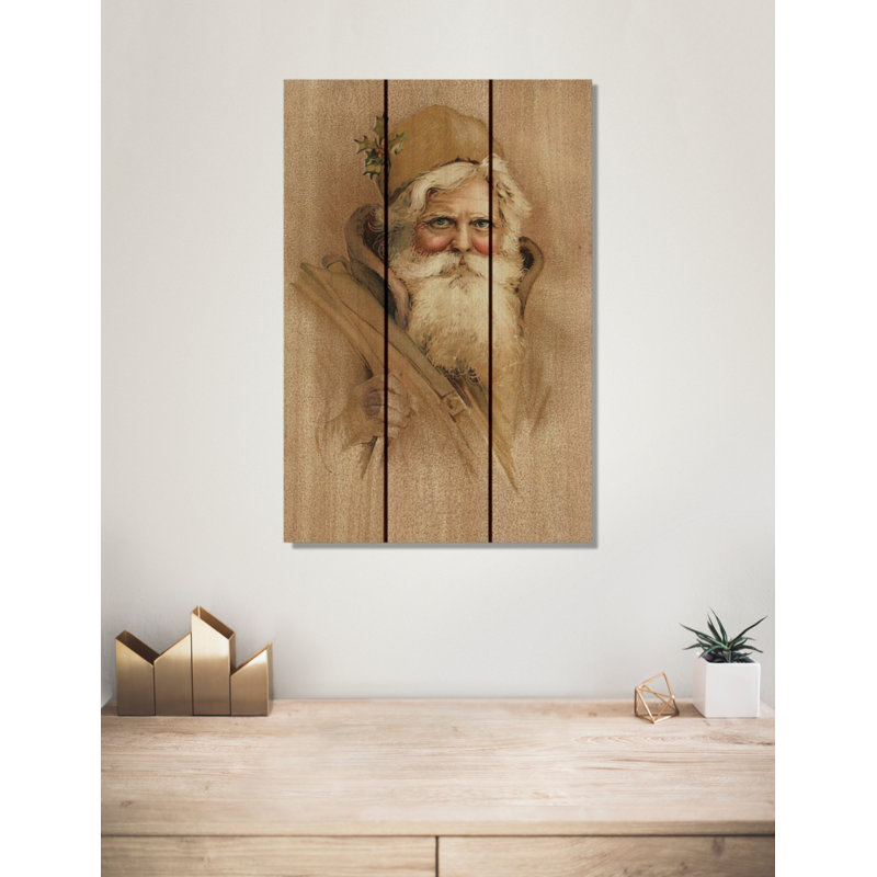 Gizaun Art 3 Piece Father Christmas Painting Print On Cedar Wayfair