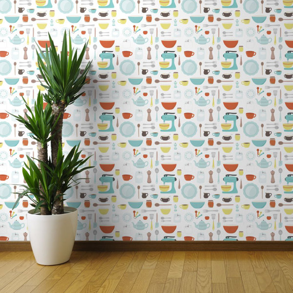 Ebern Designs Forestburgh Vintage Kitchen Removable Wallpaper