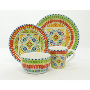 New Delhi 16 Piece Dinnerware Set, Service for 4
